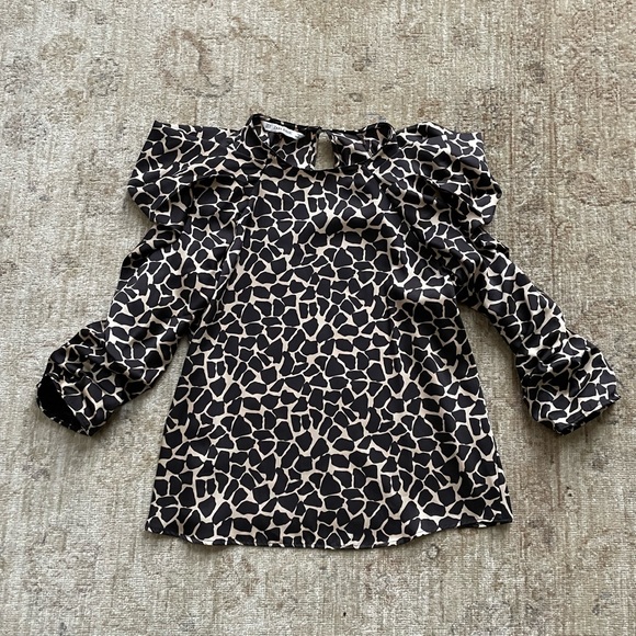 Zara Tops - Zara Unique Cut Graphic Satin Blouse, XS